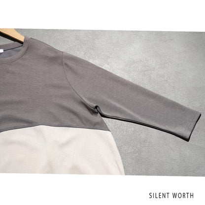 【M】ソフト段ボール配色チュニック ビッグシルエット モード切替 体型カバー SILENT WORTH