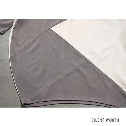 【M】ソフト段ボール配色チュニック ビッグシルエット モード切替 体型カバー SILENT WORTH