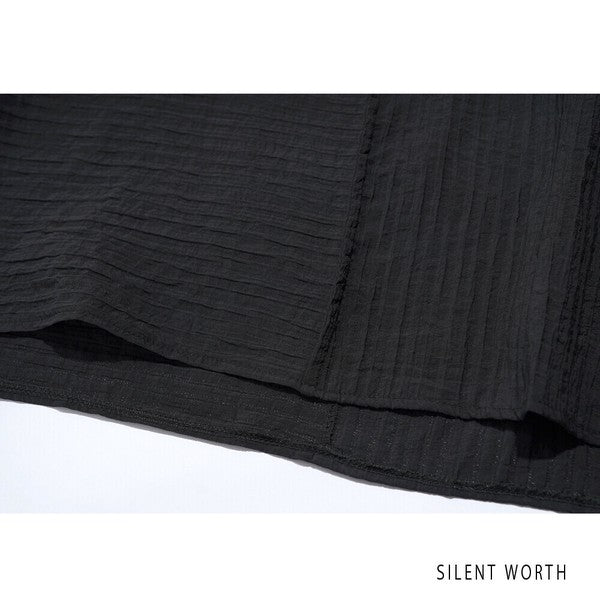 【M】切替デザインジャカードプルオーバー｜フクレ素材・ビッグシルエット・体型カバー・SILENT WORTH Y-0012