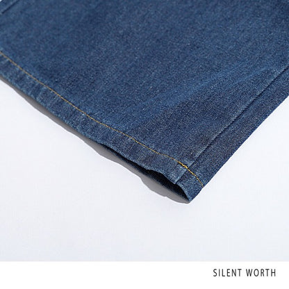 【M】デニムワイドカーゴパンツ｜サイドポケット付き・ゆったりシルエット Y-0070・SILENT WORTH