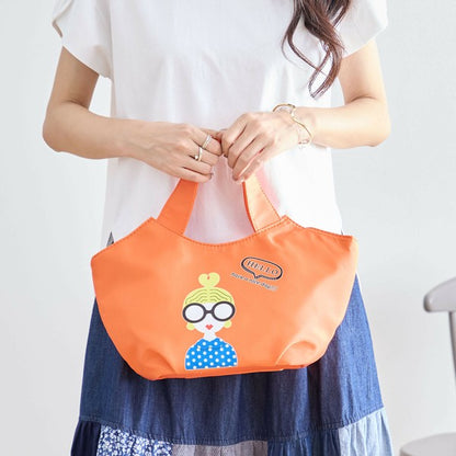 【軽量＆収納力◎】グラフィックガールカラートート バッグ｜内外ポケット付き N92-103