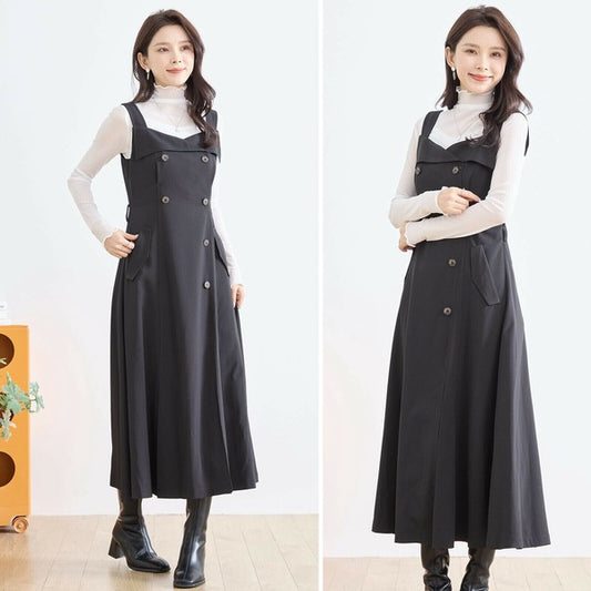 【L〜LL】ナイロンシアーハイネックトップス｜メロウ仕上げ 秋 レイヤード N13-042A