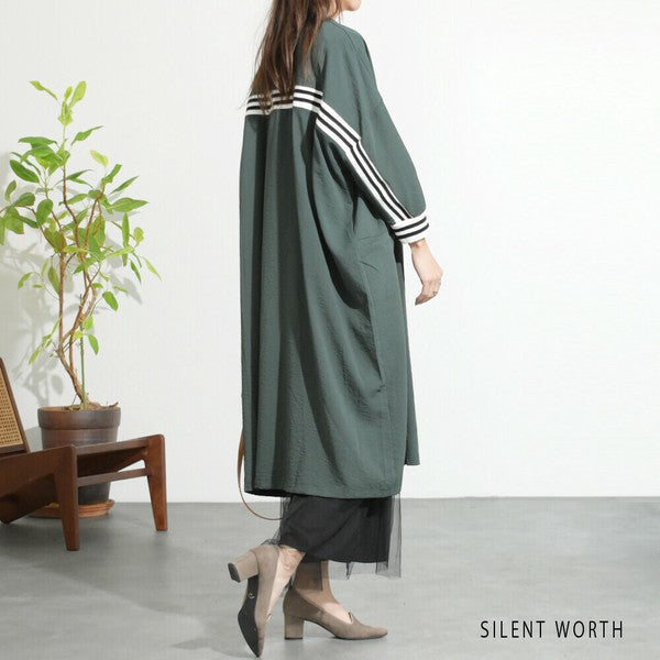 【Fサイズ】配色ラインロングカーディガン｜SILENT WORTH レディース 羽織り ライトアウター 春秋 長袖 Z-118