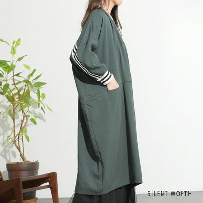 【Fサイズ】配色ラインロングカーディガン｜SILENT WORTH レディース 羽織り ライトアウター 春秋 長袖 Z-118