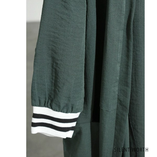 【Fサイズ】配色ラインロングカーディガン｜SILENT WORTH レディース 羽織り ライトアウター 春秋 長袖 Z-118