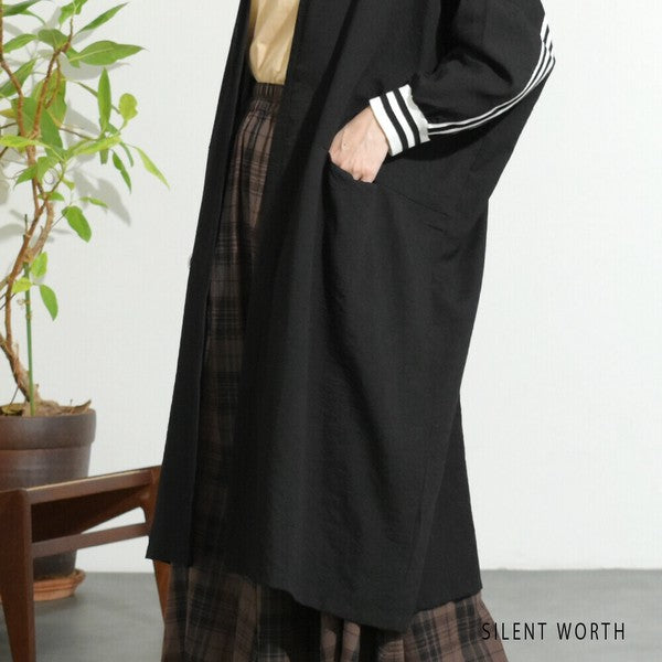 【Fサイズ】配色ラインロングカーディガン｜SILENT WORTH レディース 羽織り ライトアウター 春秋 長袖 Z-118