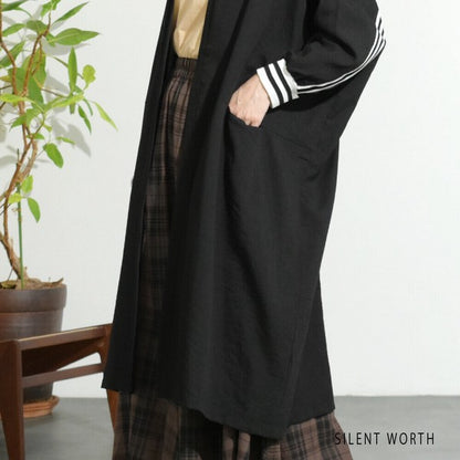【Fサイズ】配色ラインロングカーディガン｜SILENT WORTH レディース 羽織り ライトアウター 春秋 長袖 Z-118