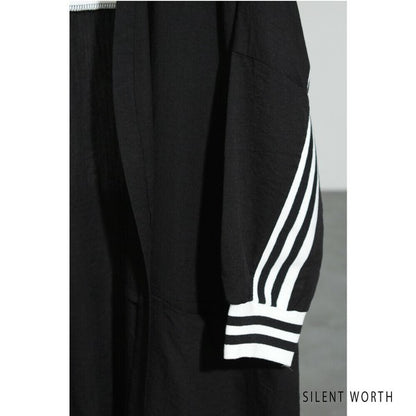 【Fサイズ】配色ラインロングカーディガン｜SILENT WORTH レディース 羽織り ライトアウター 春秋 長袖 Z-118