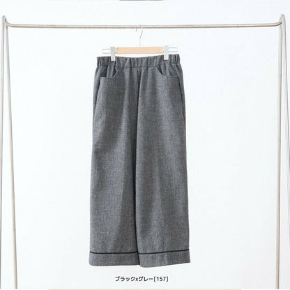 【M〜L】グレンチェックワイドパンツ｜クラシカル・スタイルアップ・秋冬対応・TRUBE N53-003A