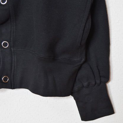 【フリー】ハニカムストレッチ袖ボリュームカーディガン 綿混 スナップボタン 肉厚 羽織り Sans Souci 34+