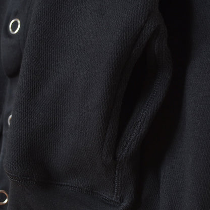 【フリー】ハニカムストレッチ袖ボリュームカーディガン 綿混 スナップボタン 肉厚 羽織り Sans Souci 34+