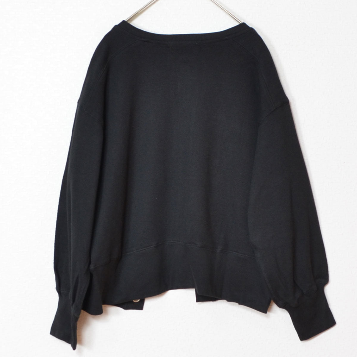 【フリー】ハニカムストレッチ袖ボリュームカーディガン 綿混 スナップボタン 肉厚 羽織り Sans Souci 34+