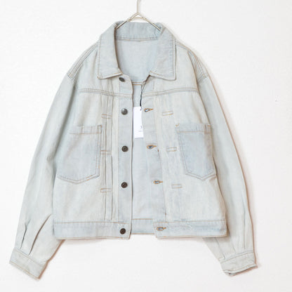 【フリー】袖ボリュームデニムジャケット 綿100% Gジャン 春アウター 羽織り Sans Souci 34+