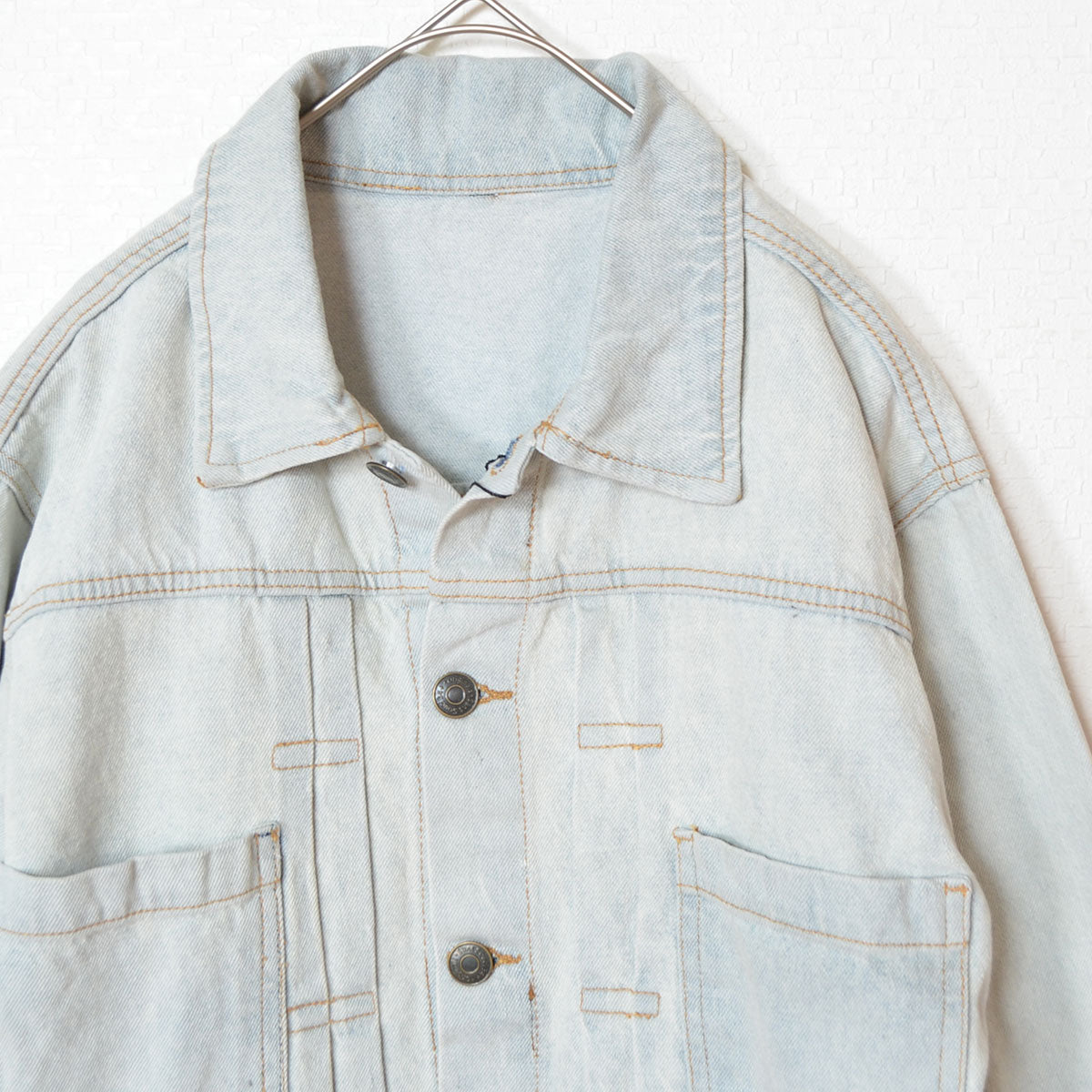 【フリー】袖ボリュームデニムジャケット 綿100% Gジャン 春アウター 羽織り Sans Souci 34+