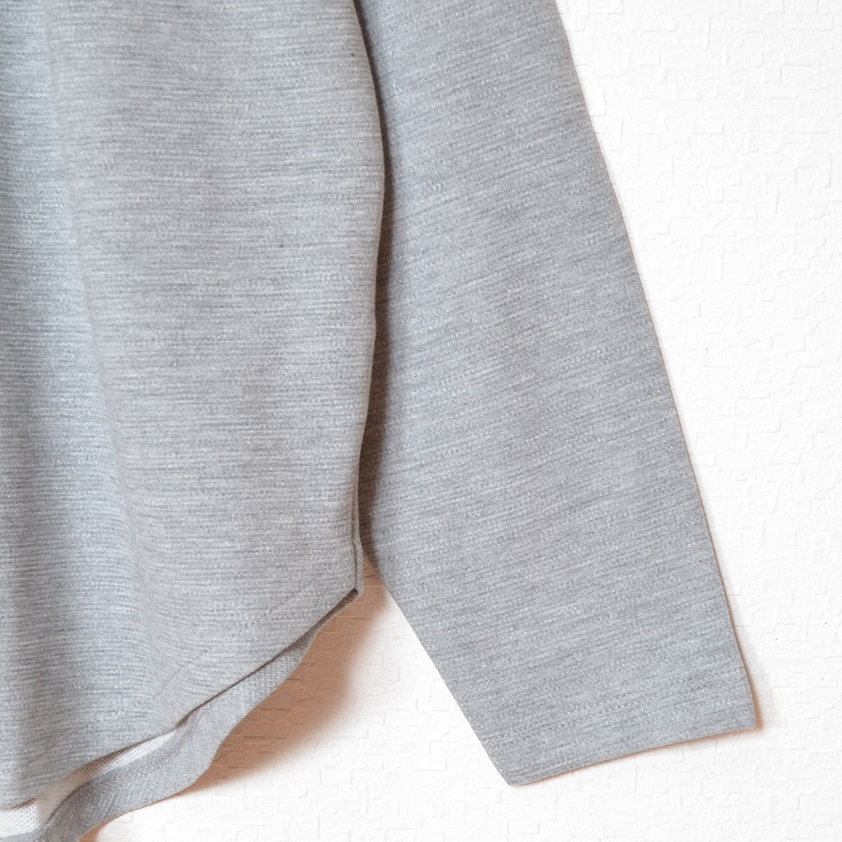 【フリー】リップルダブルフェイス裾ラウンド長袖Tシャツ 綿混 肉厚 カットソー 春 Sans Souci 34+