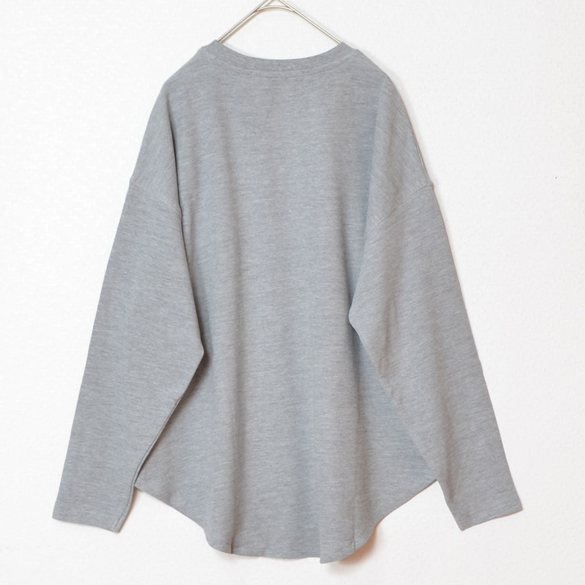 【フリー】リップルダブルフェイス裾ラウンド長袖Tシャツ 綿混 肉厚 カットソー 春 Sans Souci 34+