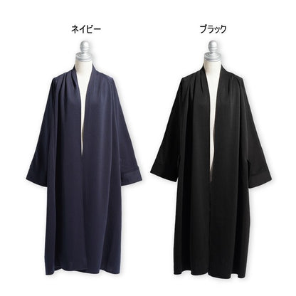 コート ノーカラー ドレープ ボリューム ゆったり 体型カバー 秋 冬 M L