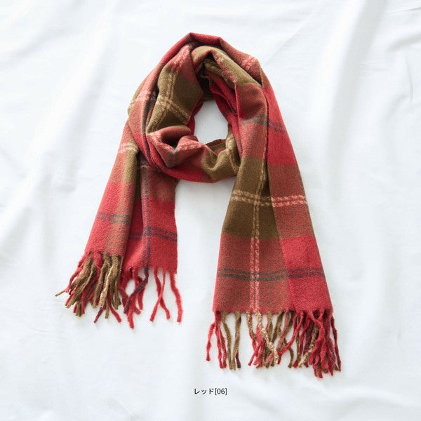 チェック柄ストール｜軽量あたたか素材・秋冬コーデに最適｜TRUBE N92