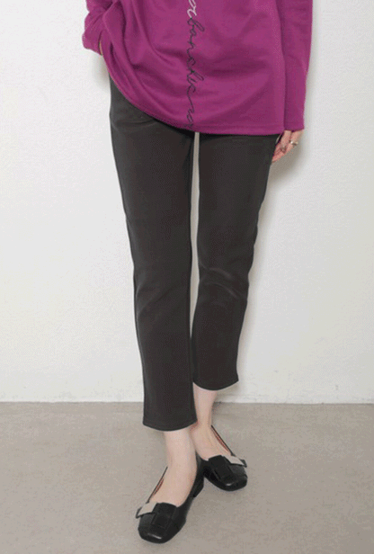 【M〜LL】裏シャギータックストレートパンツ｜暖かい・伸縮性・美脚シルエット・Economico・4-KJ-2