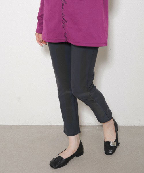 【M〜LL】裏シャギータックストレートパンツ｜暖かい・伸縮性・美脚シルエット・Economico・4-KJ-2