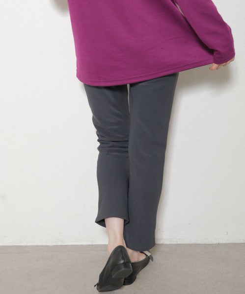 【M〜LL】裏シャギータックストレートパンツ｜暖かい・伸縮性・美脚シルエット・Economico・4-KJ-2