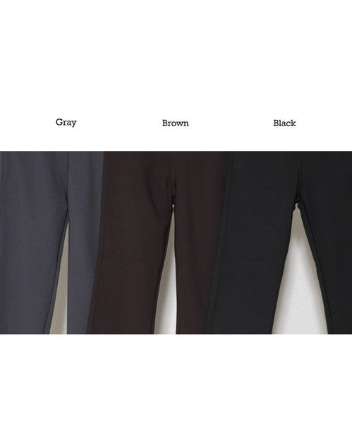 【M〜LL】裏シャギータックストレートパンツ｜暖かい・伸縮性・美脚シルエット・Economico・4-KJ-2