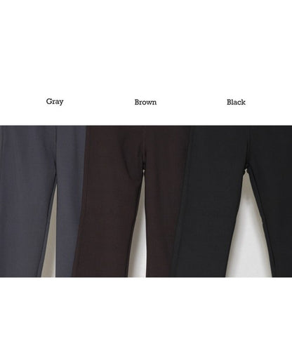 【M〜LL】裏シャギータックストレートパンツ｜暖かい・伸縮性・美脚シルエット・Economico・4-KJ-2