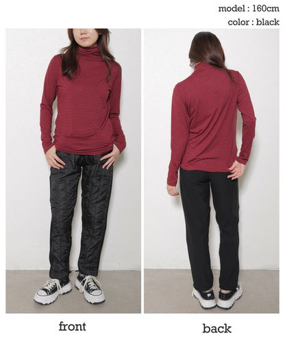 裏シャギーダウン風中綿パンツ 着用スタイリング