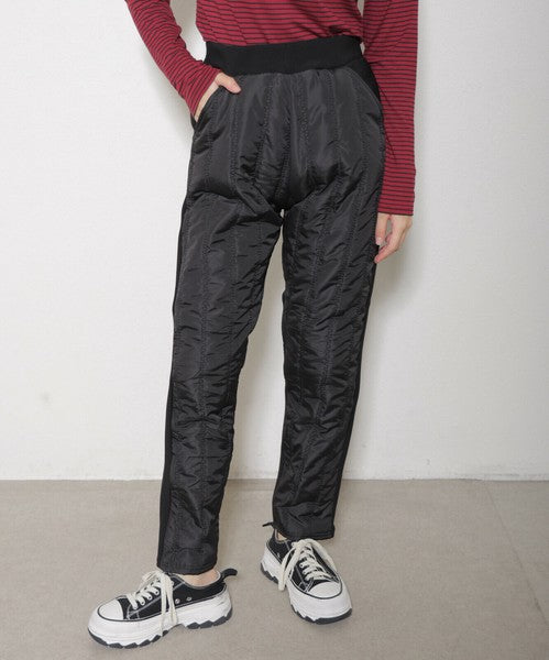 【M/L/LL】裏シャギーダウン風中綿パンツ｜縦キルト・あったかボトム・Economico・13945101