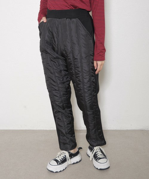 【M/L/LL】裏シャギーダウン風中綿パンツ｜縦キルト・あったかボトム・Economico・13945101