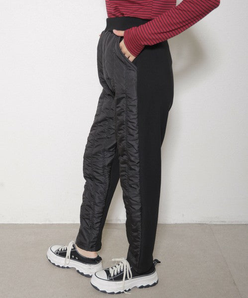 【M/L/LL】裏シャギーダウン風中綿パンツ｜縦キルト・あったかボトム・Economico・13945101