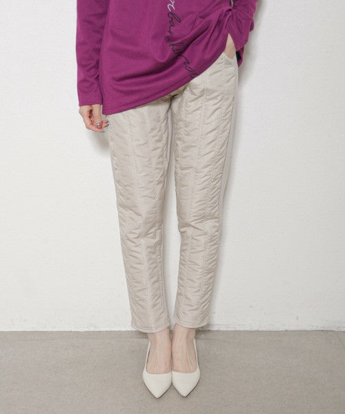 【M/L/LL】裏シャギーダウン風中綿パンツ｜縦キルト・あったかボトム・Economico・13945101