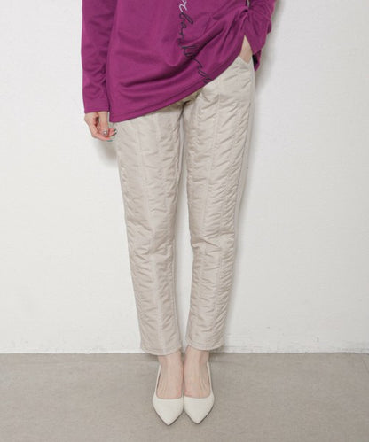 【M/L/LL】裏シャギーダウン風中綿パンツ｜縦キルト・あったかボトム・Economico・13945101