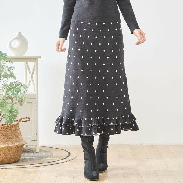 M〜L】ドットジャガードニットスカート｜amie studio レディース