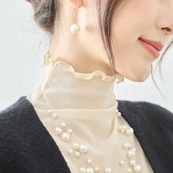 パールネックレス＆ピアス2点セット｜TRUBE