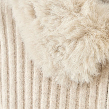 【M〜L】ファーカラージップニットジャケット｜reve bleu レディース 羽織り 長袖 上品 暖かい ショート丈 N22-210