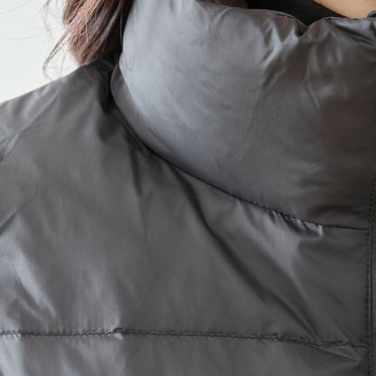 【M〜L】スタンドカラーミドルダウンベスト｜軽量・保温・ダブルジップ・TRUBE・N32-096