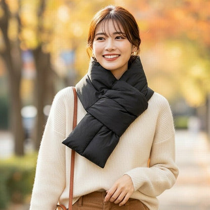 吸湿発熱＆蓄熱保温素材 中綿キルティングティペットマフラー｜軽量 暖かい コンパクト 防寒 レディース メンズ ユニセックス 13112
