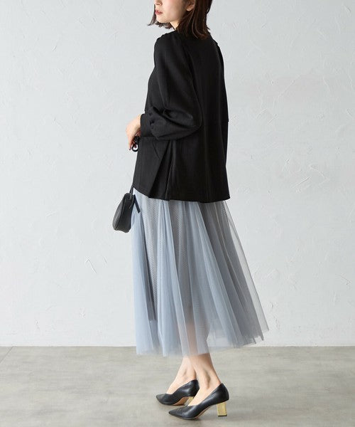 【Mサイズ】パフスリーブ切替ペプラムカットソー｜フレアシルエット｜chou chou 14042565