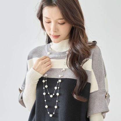 フェイクパール繊細チェーンネックレス｜TRUBE