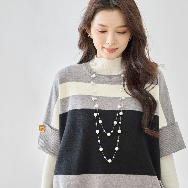 フェイクパール繊細チェーンネックレス｜TRUBE