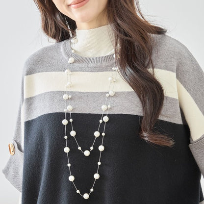 フェイクパール繊細チェーンネックレス｜TRUBE