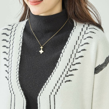 【M〜L】だまし絵ステッチデザインロングカーディガン｜体型カバー・大人可愛い・ロング丈・TRUBE・N25-244