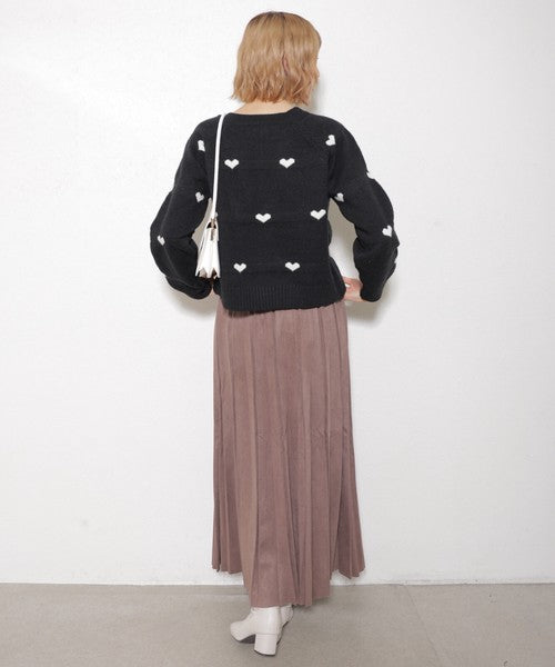 【フリー】ハート柄ダブルジップニットカーディガン｜大人可愛い・着映え・chouchou・14079646