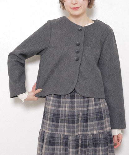 【フリー】Vネックノーカラージャケット｜上品・着映え・オケージョン・chouchou・14100890