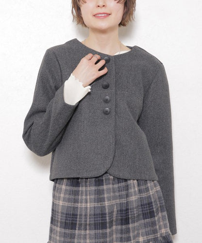 【フリー】Vネックノーカラージャケット｜上品・着映え・オケージョン・chouchou・14100890