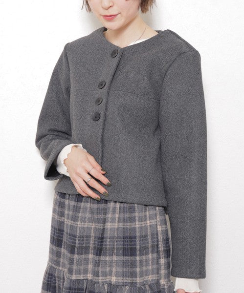 【フリー】Vネックノーカラージャケット｜上品・着映え・オケージョン・chouchou・14100890