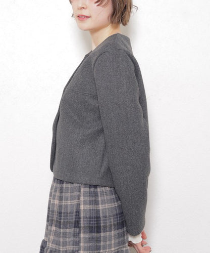 【フリー】Vネックノーカラージャケット｜上品・着映え・オケージョン・chouchou・14100890