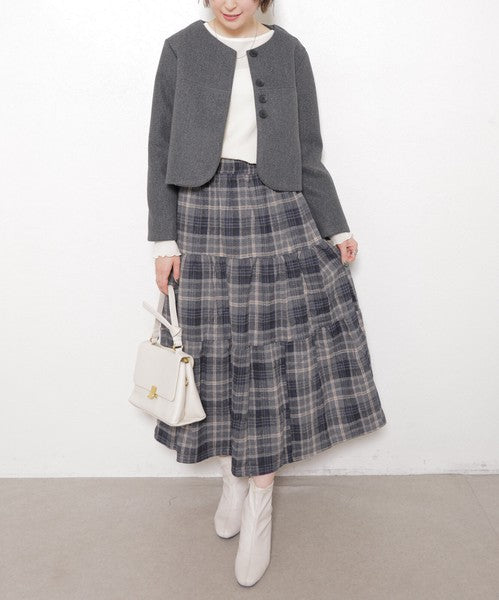 【フリー】Vネックノーカラージャケット｜上品・着映え・オケージョン・chouchou・14100890