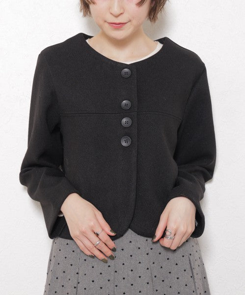 【フリー】Vネックノーカラージャケット｜上品・着映え・オケージョン・chouchou・14100890